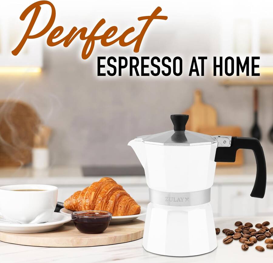 Zulay Kitchen Moka Pot Espresso Stovetop Coffee Maker (3 Espresso Cups ...