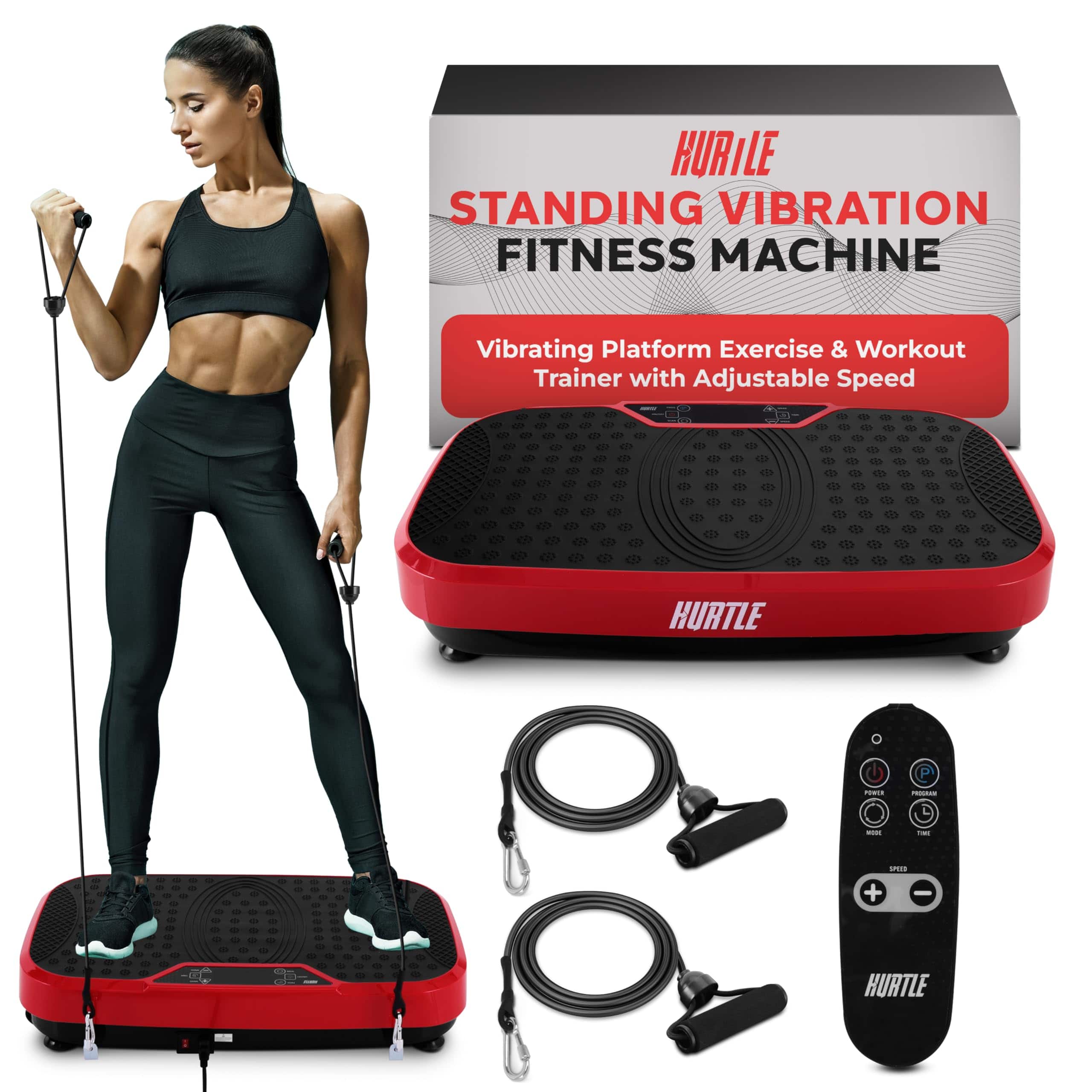 Hurtle - Fitness Vibration Platform Machine - Home Gym Whole Body Shaker Exercise Machine Workout Trainer Fast Weight Loss - Red price history on PriceWatchPro