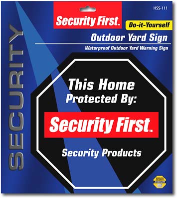Security First Alarm Sign Black Hss111, Security First Alarm