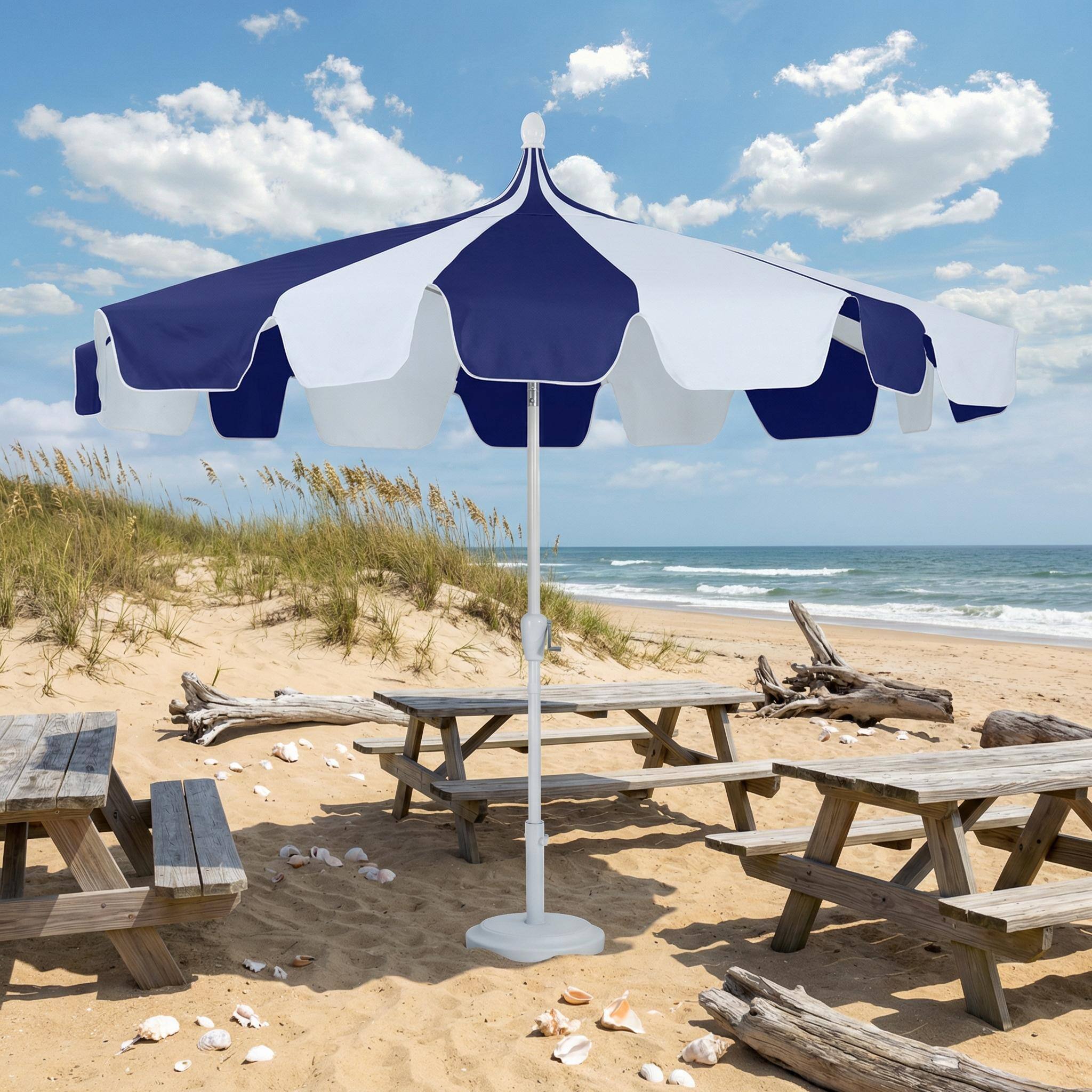 Alt View 6. Mondawe - 10 ft. Pagoda Patio Umbrella with Crank Lift and Tilt Adjustable - Navy Blue.