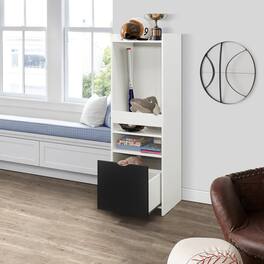 Kings Brand Furniture - Anne 2-Shelf Kids Bookshelf Bookcase with Drawer, Toy Storage Playroom Organizer - White