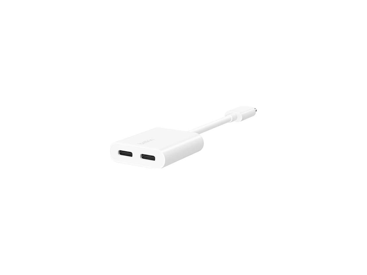 Alt View 2. Belkin - Belkin RockStar USB-C to USB-C Audio Adapter White (F7U081btWH).