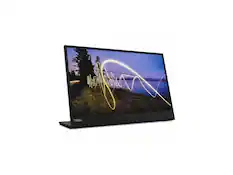 Front. Lenovo - Lenovo ThinkVision M15 16" Full HD IPS Monitor - USB-C - 62CAUAR1UZ - Raven Black.