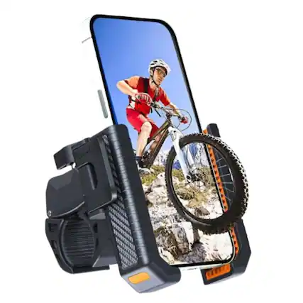 Front. Home Collection - 360° Rotation Bike Phone Holder Mount - Black.