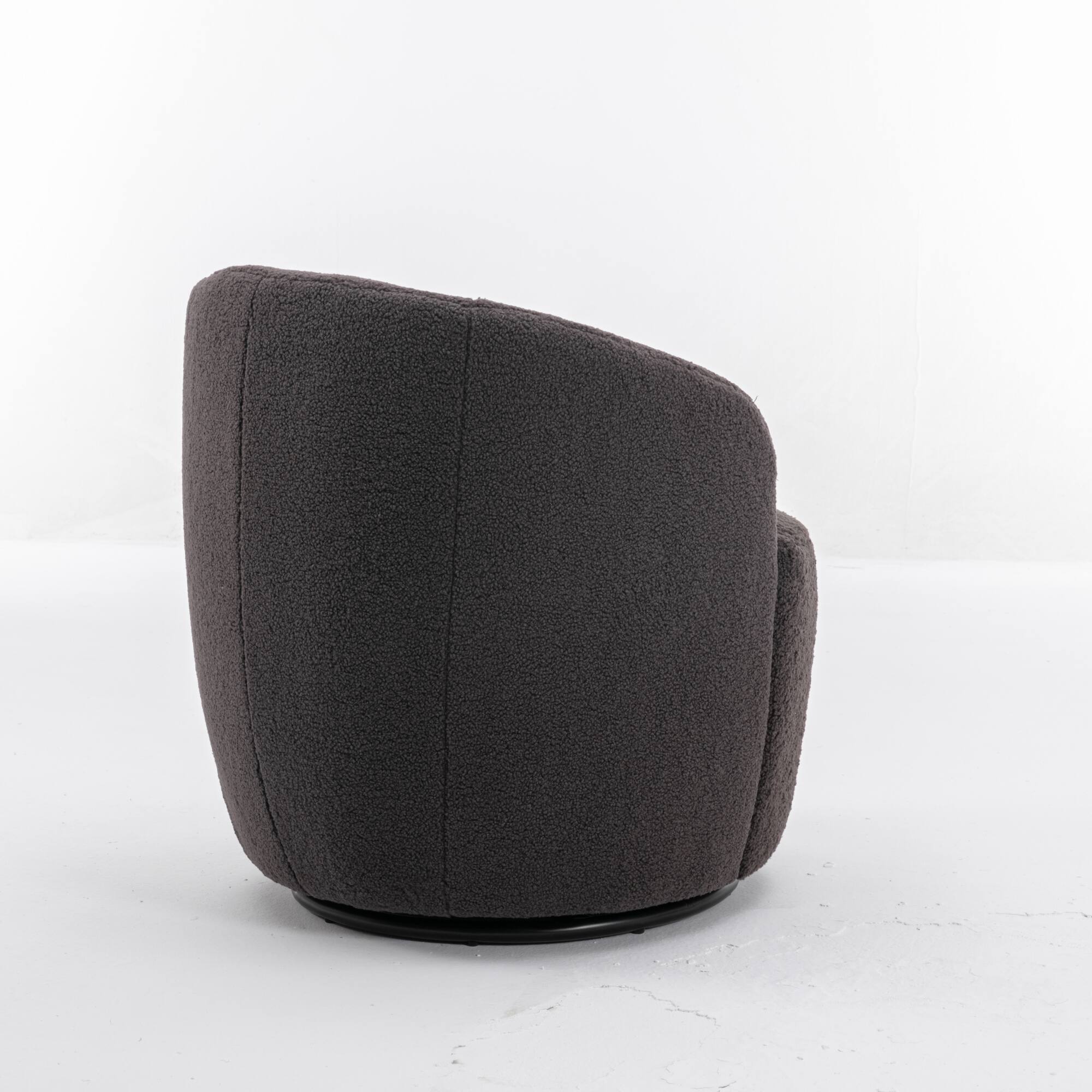 Alt View 9. GOODSILO - Plush Swivel Accent Armchair with Ergonomic Design and 360-Degree Rotation for Modern Interiors - Dark Gray.