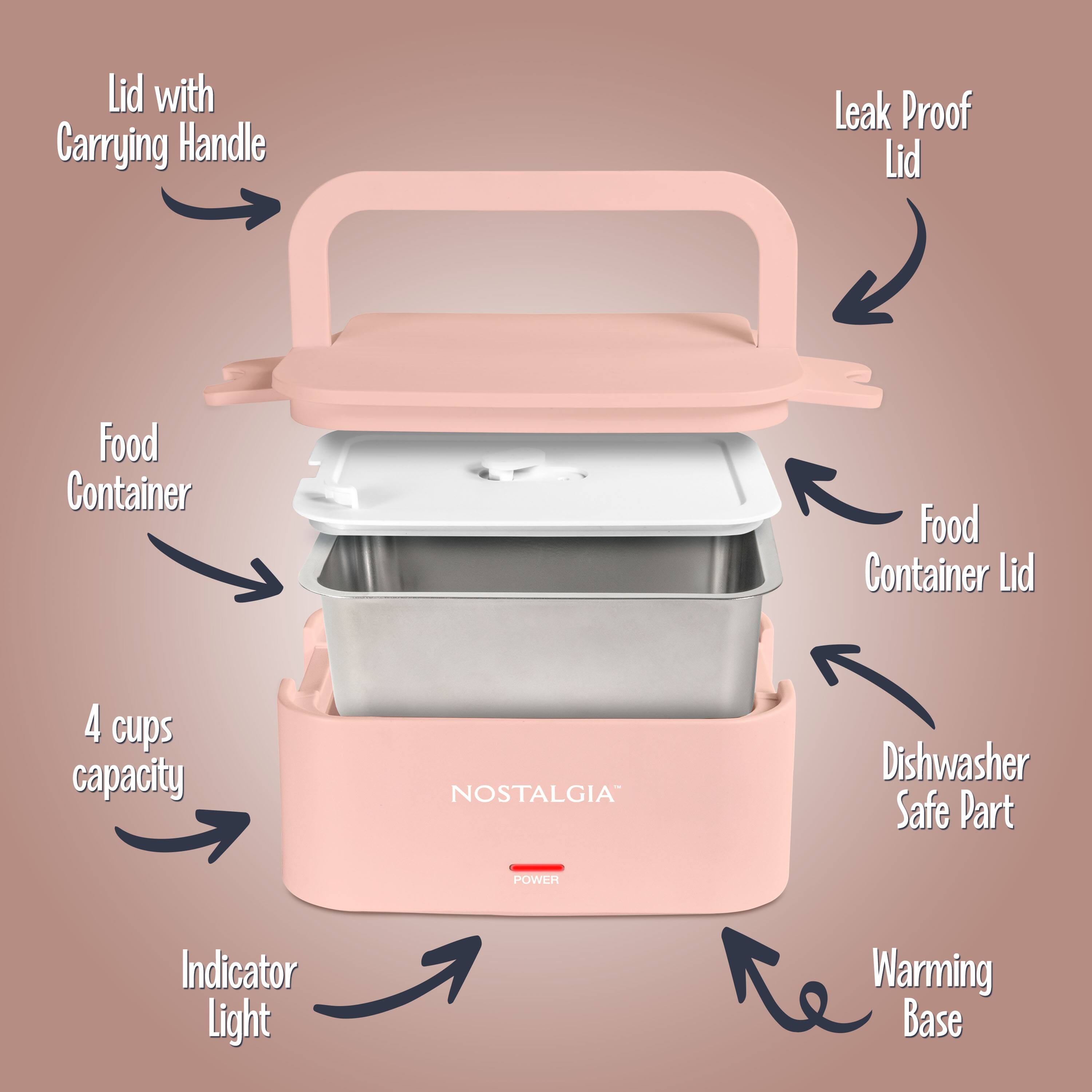 Lid with Carrying Handle  
Leak Proof Lid  
Food Container  
Food Container Lid  
4 cups capacity  
Dishwasher Safe Part  
Indicator Light  
Warming Base