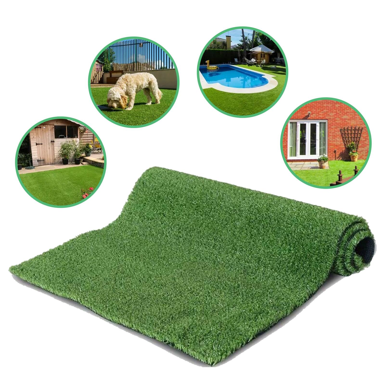 Front. MOOSOO - Artificial Turf Grass Indoor Outdoor 3x16 ft, 0.6 inch Realistic Fake Grass Turf Carpet For Patio Landscape Backyard - Green.