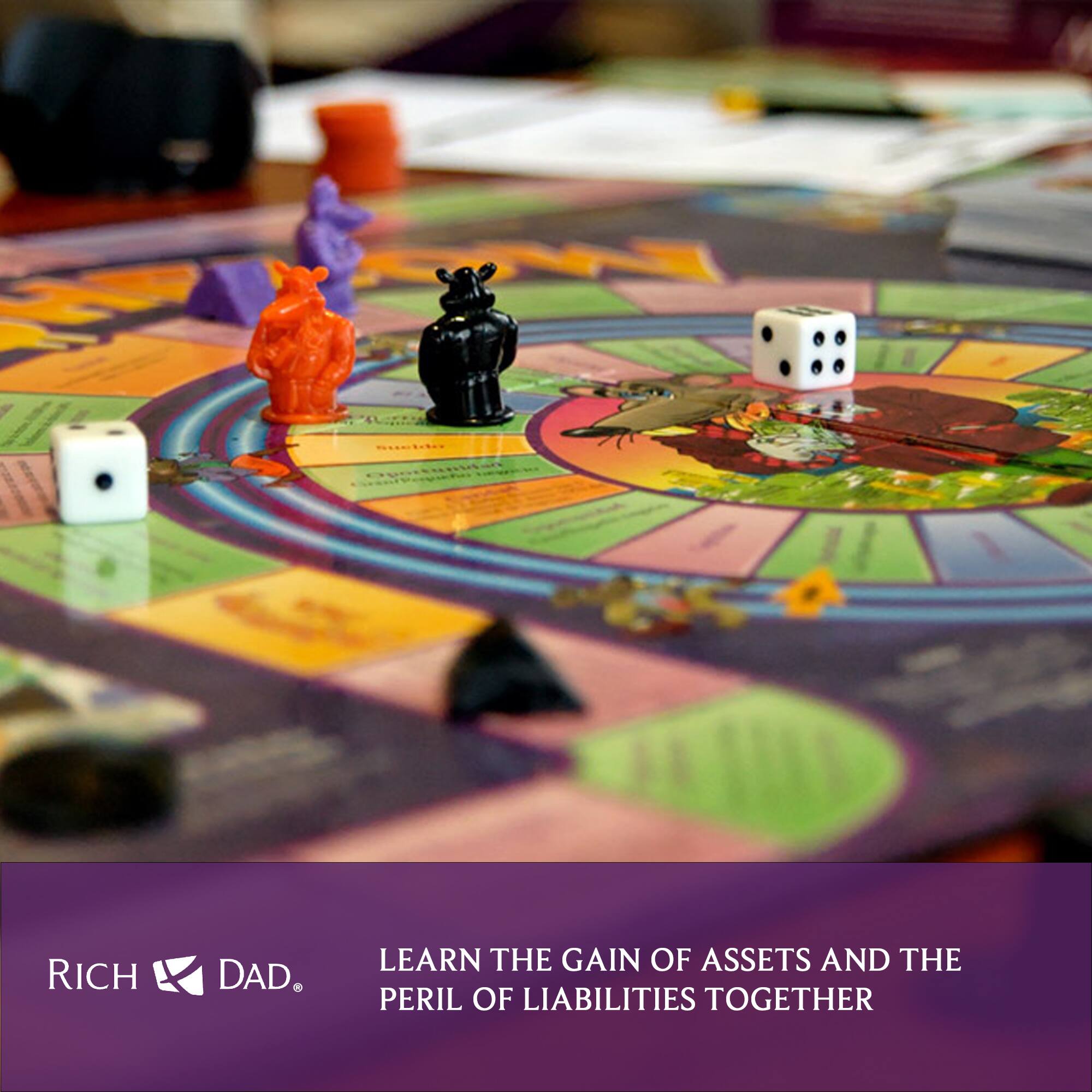 RICH DAD. LEARN THE GAIN OF ASSETS AND THE PERIL OF LIABILITIES TOGETHER