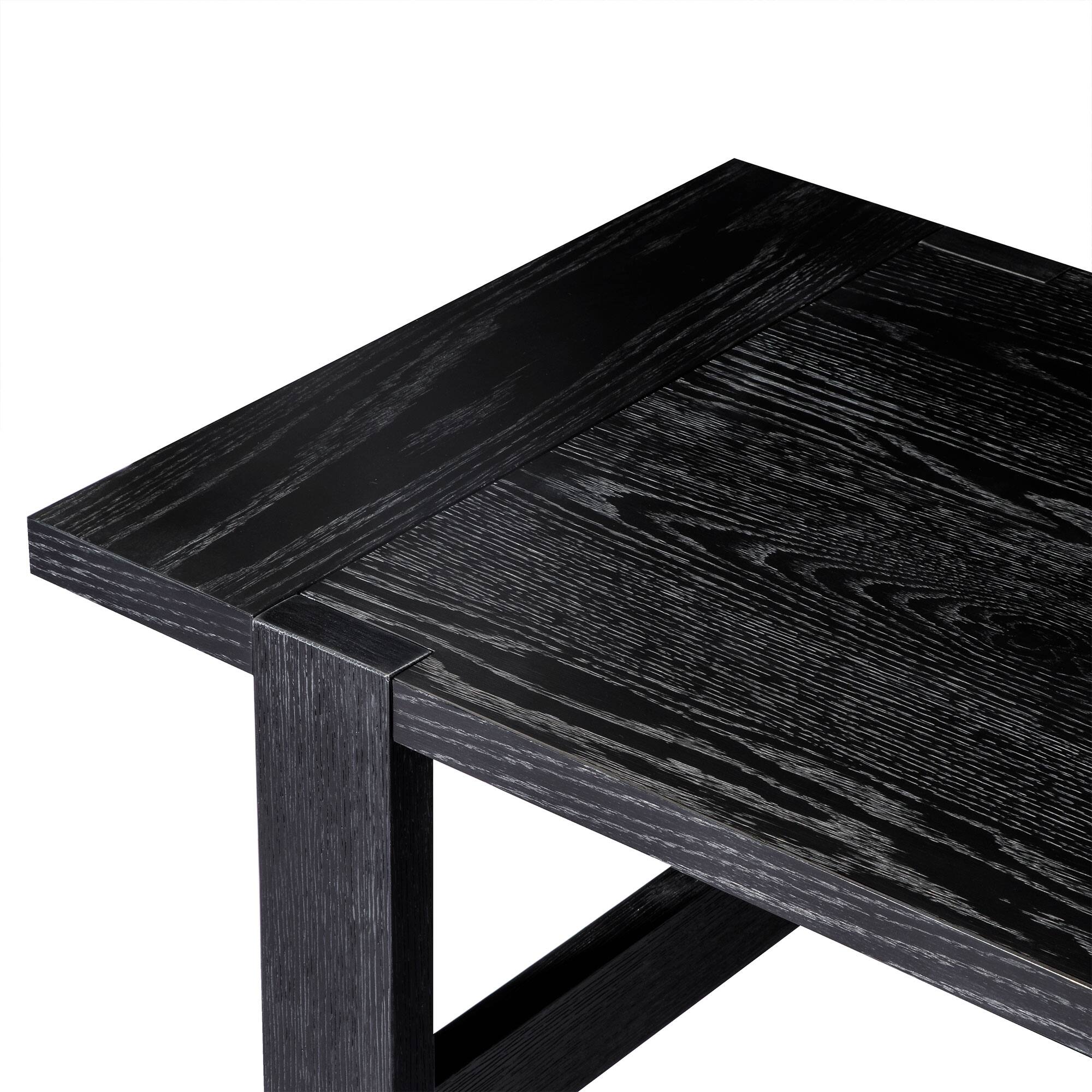 Alt View 3. Maven Lane - Maven Lane Angelo Rustic 48" x 24" Rectangular Wooden Coffee Table, Aged Black - Aged Black.