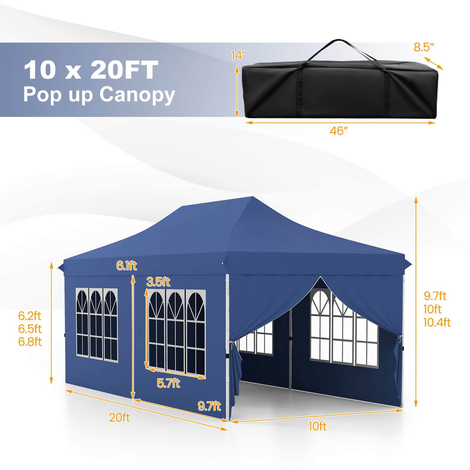 10 x 20FT Pop up Canopy
14"
8.5"
46"
6.2ft
6.5ft
6.8ft
6.1ft
3.5ft
9.7ft
10ft
10.4ft
5.7ft
20ft
9.7ft
10ft