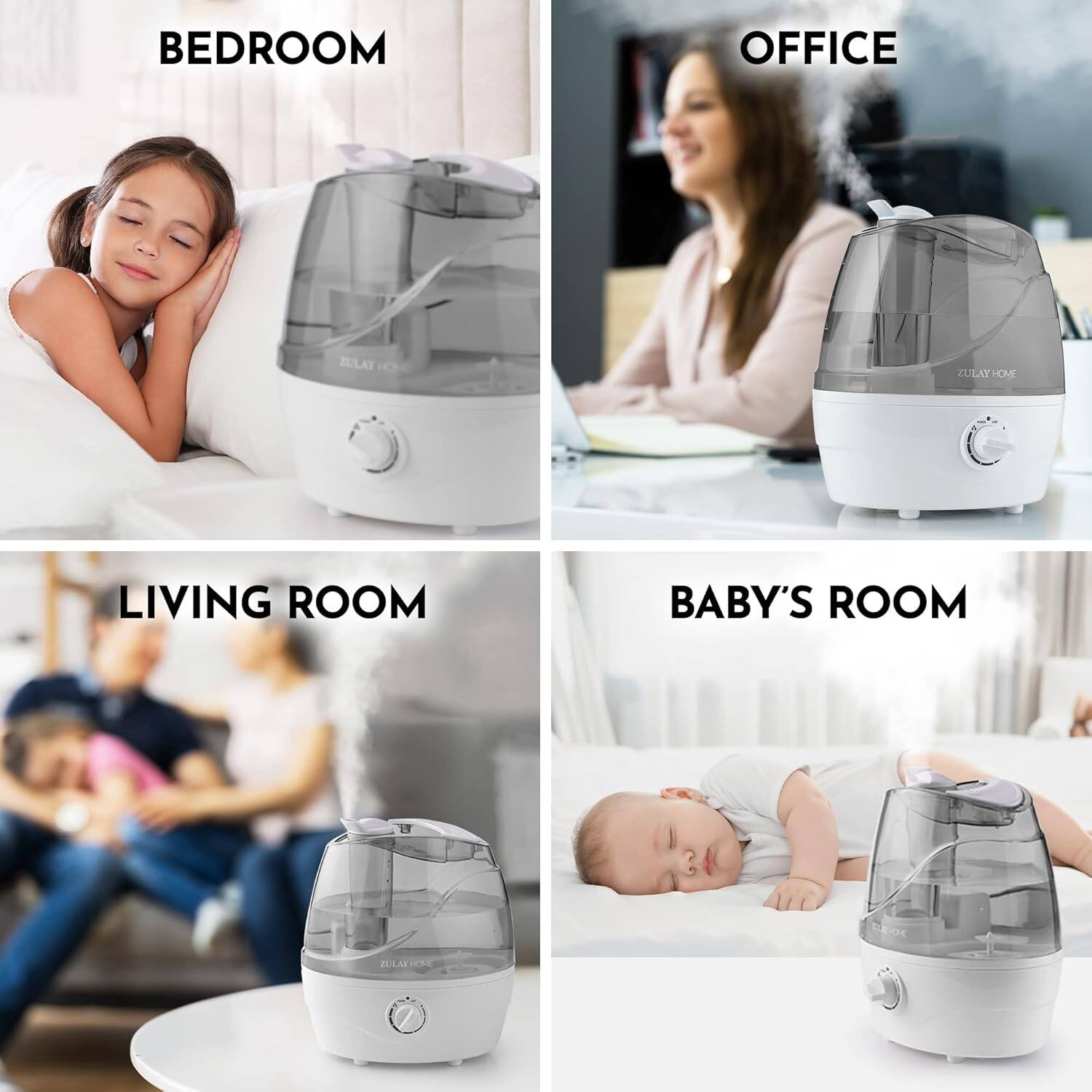 The corrected text is:

- Bedroom
- Office
- Living Room
- Baby's Room

Zulay Home