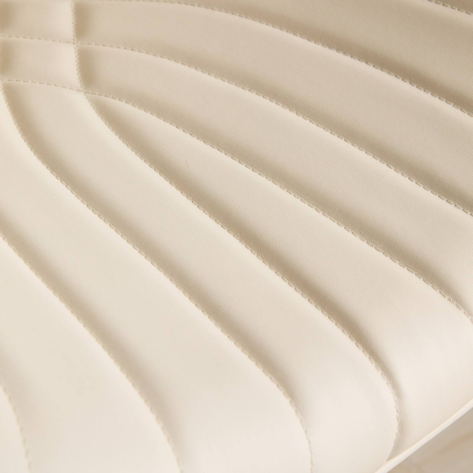 Alt View 6. PexFix - Mid-Century Bentwood Bar Stools, Set of 2, Modern Upholstered Leather, Adjustable Swivel for Dining Room or Cafe - Beige.