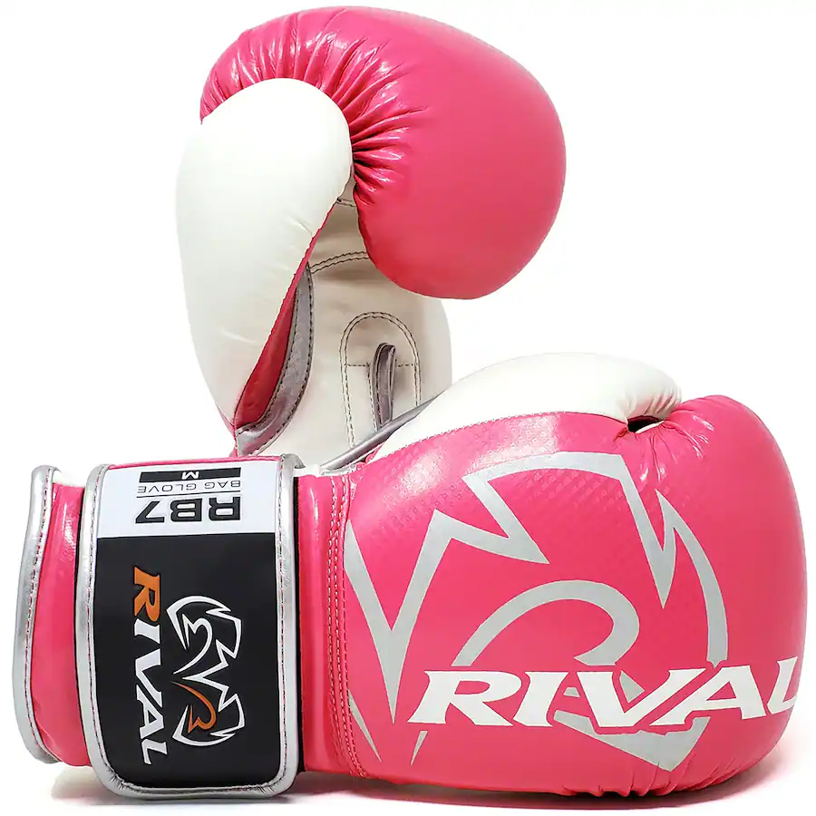 Rival Rb7 RIVAL Boxing RB7 Fitness Plus Hook and Loop Bag Gloves Medium Pink ...