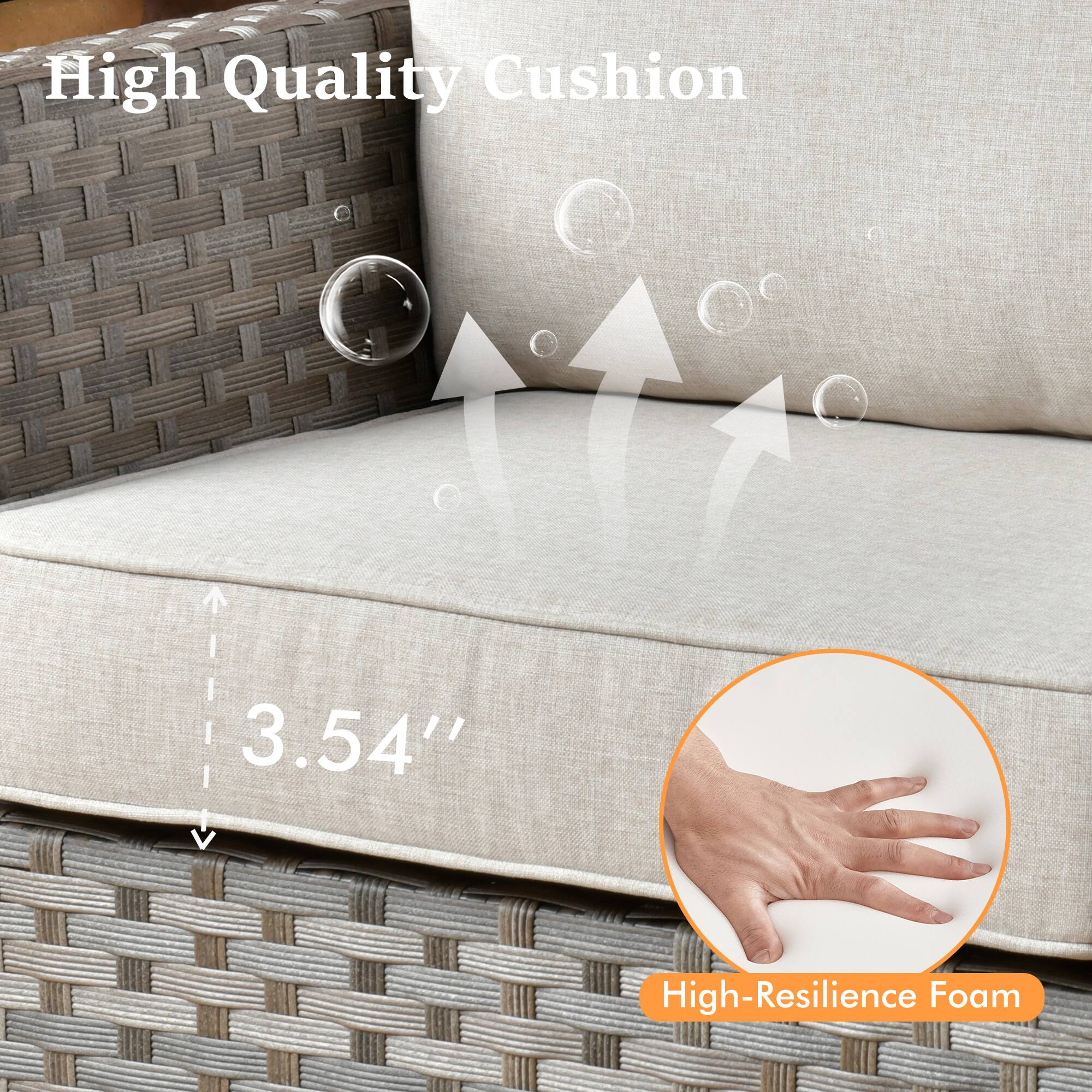 High Quality Cushion  
3.54" High-Resilience Foam