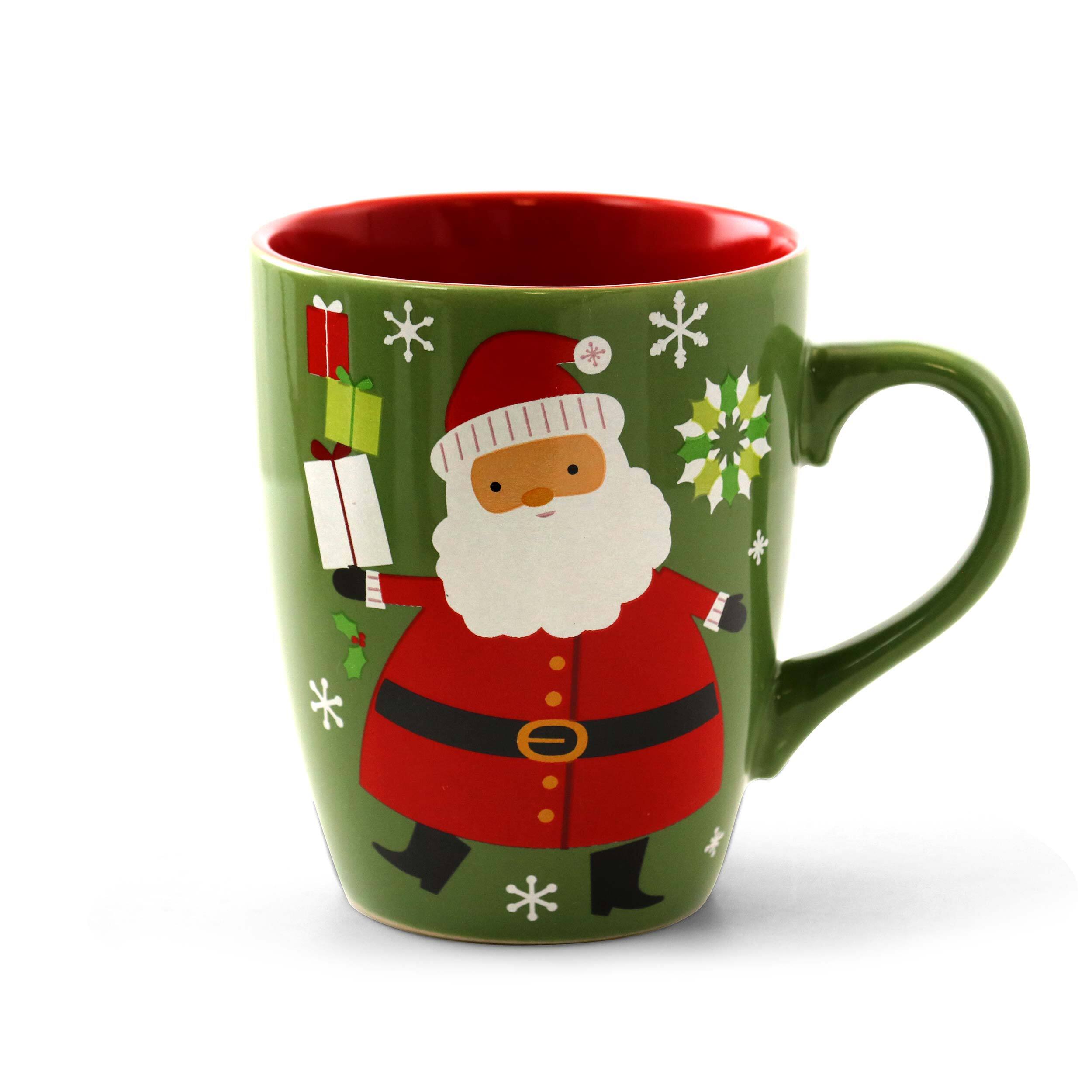 Alt View 8. Gibson - Gibson Home Santa Smile 4 Piece 15 Ounce Stoneware Mugs in Assorted Designs - Assorted.