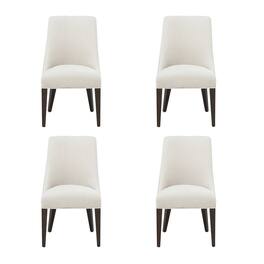 Manhattan Comfort - Beever Modern Wood Chenille Dining Chair - Set of 4 - Cream