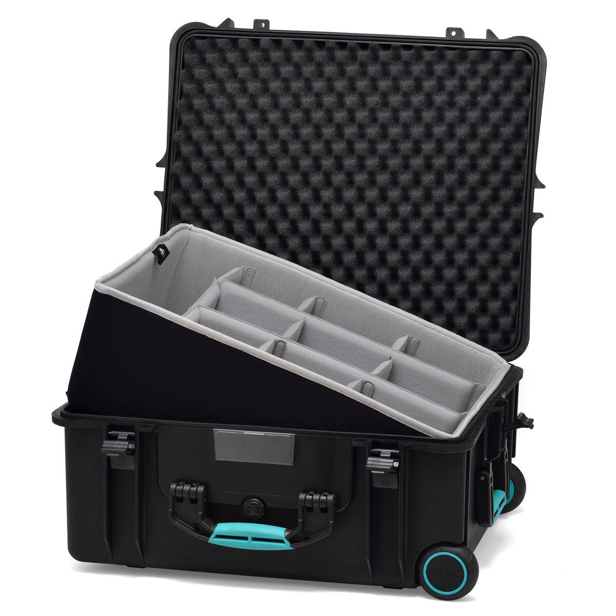 Alt View 2. HPRC - HPRC 2700WSSK Wheeled Resin Hard Case with Second Skin, Black with Blue Handle.