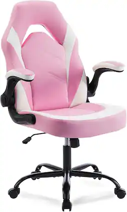 Sweet - Gaming Chair Office Desk Leather Ergonomic Computer Chairs for Adults, Teens - Pink White