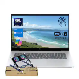 HP - OmniBook 7 17.3" FHD Touchscreen Laptop - Intel Core Ultra 7 258V - 32GB RAM - 1TB SSD - Backlit KB - PCO Laptop cooler - Silver