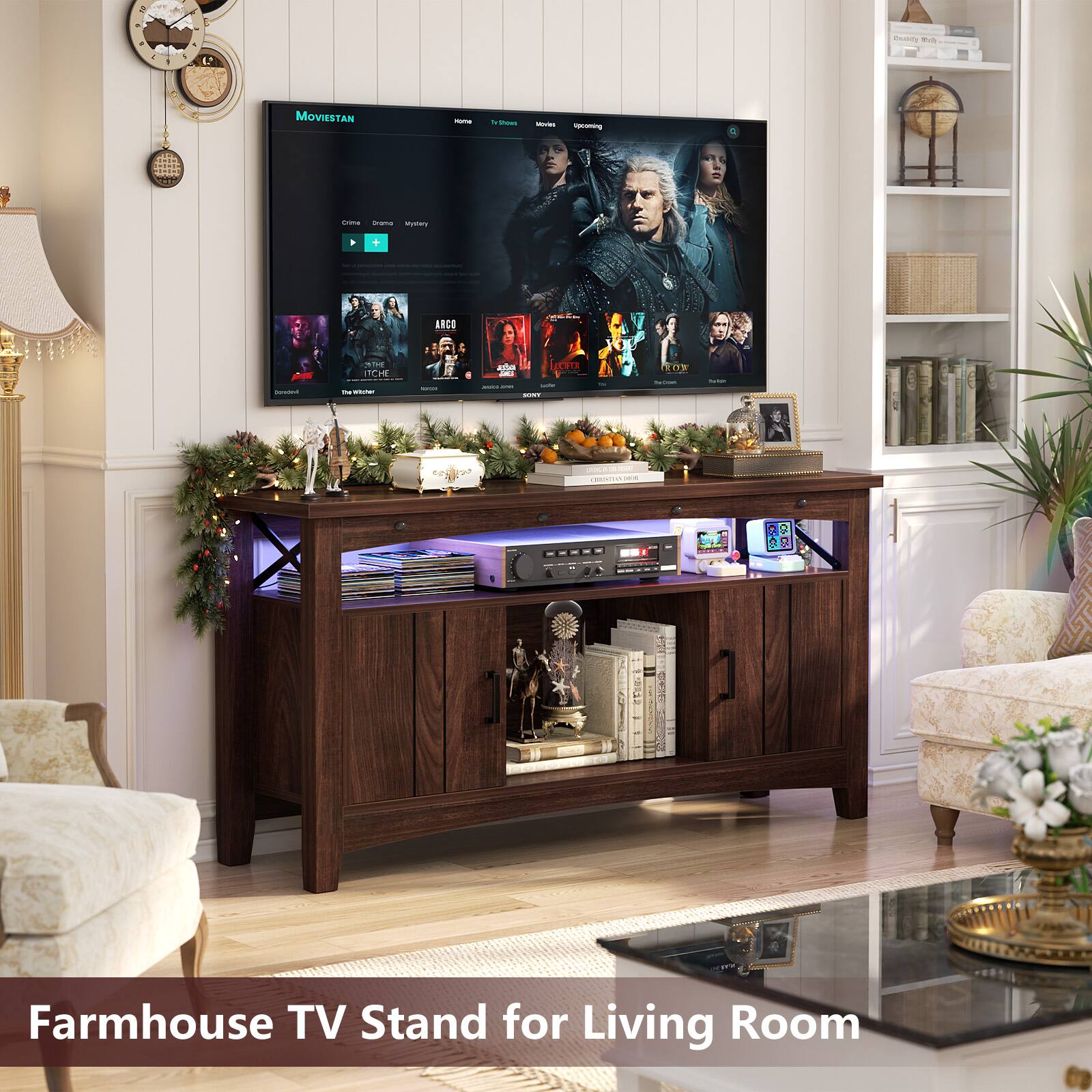 Farmhouse TV Stand for Living Room