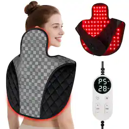 Morfone - 3 in 1 Dual-Wavelength Wearable Neck Shoulder and Back Relief Red Light Therapy Device - Black