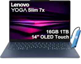 Lenovo - Yoga Slim 7x 14" FHD+ OLED Touch Laptop - Copilot+ PC - Snapdragon X2 Plus 2026 - 16GB RAM- 1TB SSD - 9.2MP IR Webcam - Blue