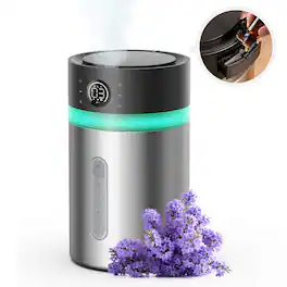 Oneisall - 3.8L Stainless Steel Cool Mist Humidifier Top Fill Aromatherapy Diffuser Adjustable Mist Timer Setting Night Light