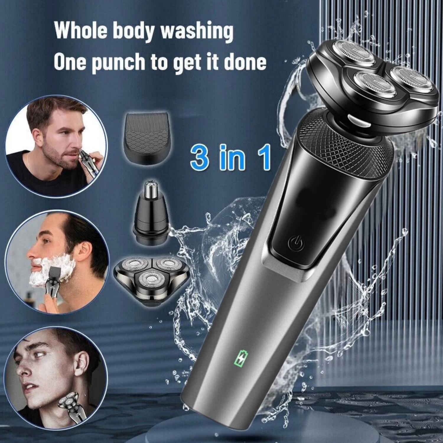 Whole body washing  
One punch to get it done  

3 in 1