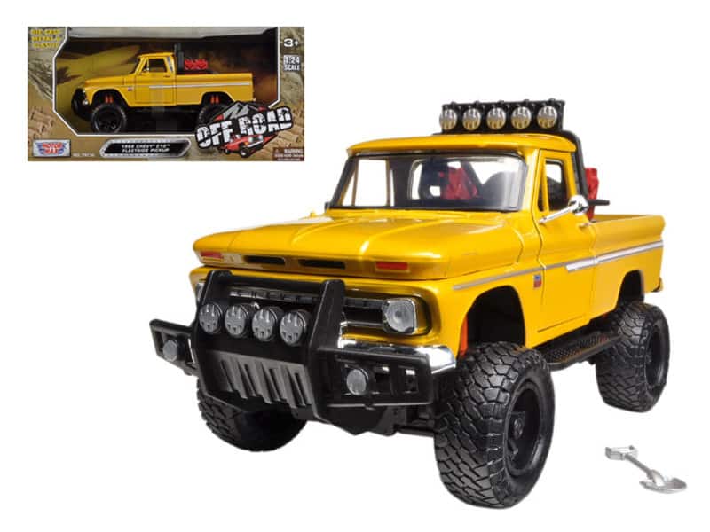1966 Chevrolet C10 Fleetside Pickup Truck Off Road Yellow 1/24 Diecast Model by Motormax price history on PriceWatchPro