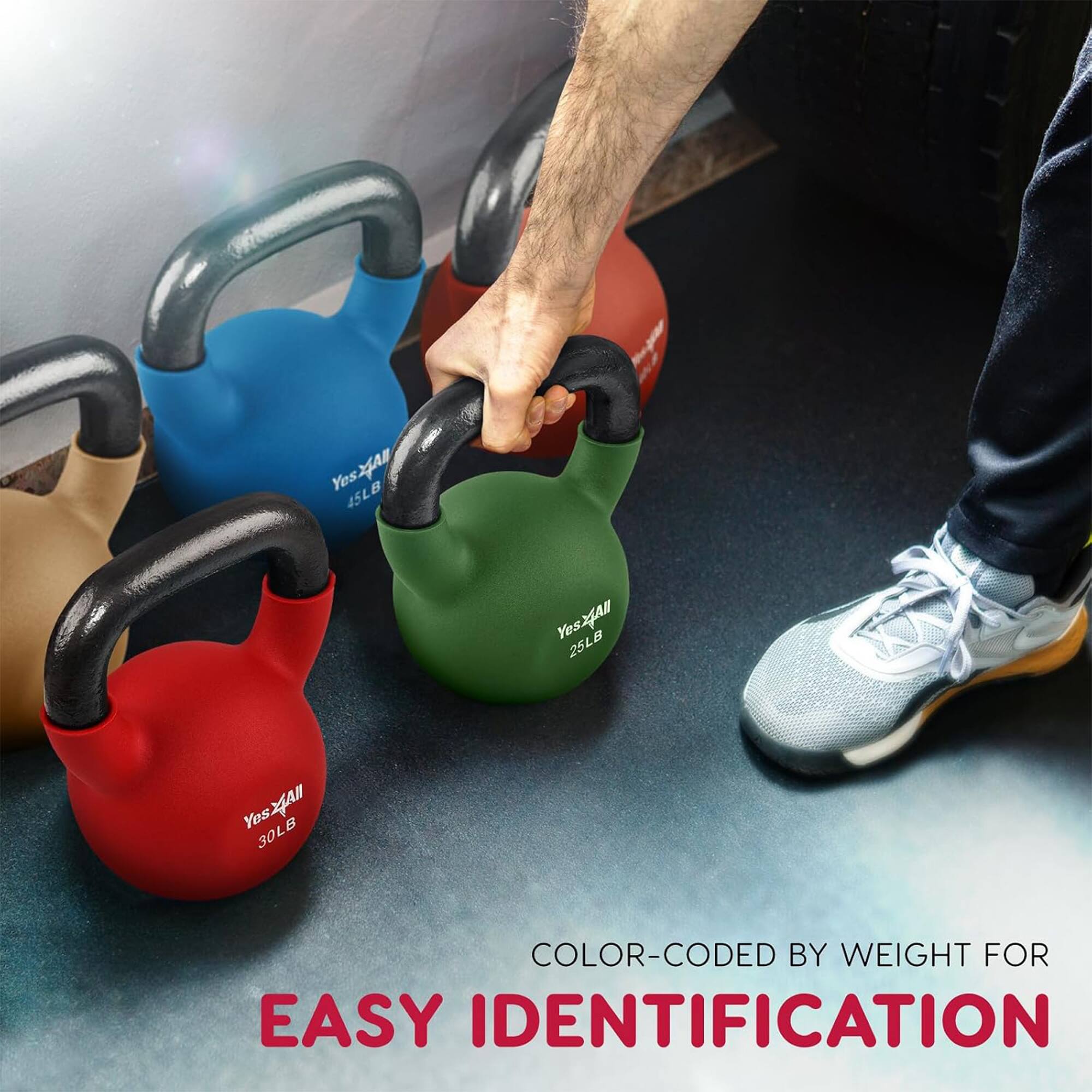 YesXAN 45LB  
YesXAN 25LB  
YesXAN 30LB  
COLOR-CODED BY WEIGHT FOR EASY IDENTIFICATION