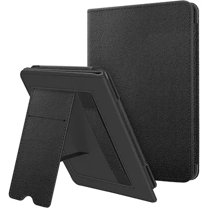 Front. Kitcheniva - PU Leather Stand Case For 6 Inch All New Kindle 11th Gen 2024 2022 Black - Black.