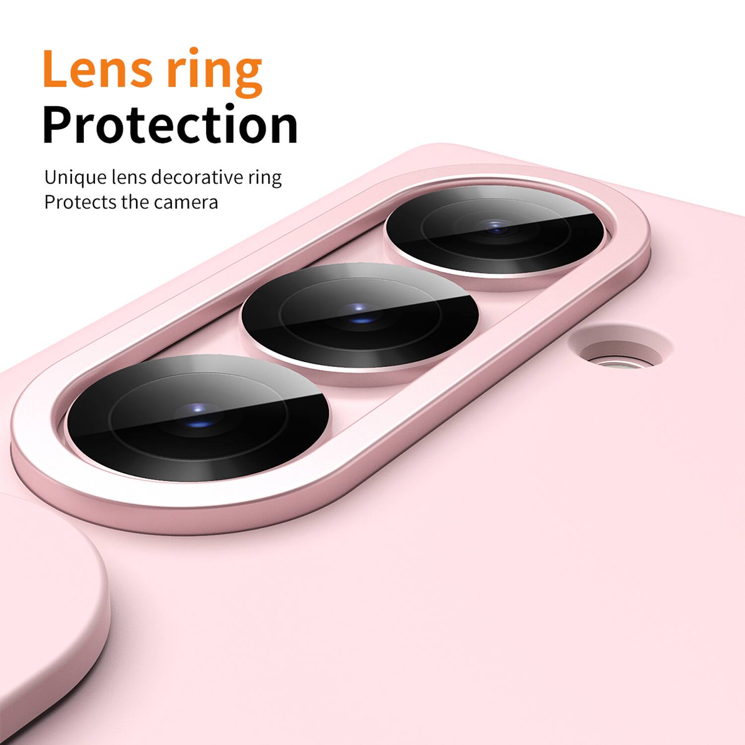 Lens ring Protection  
Unique lens decorative ring  
Protects the camera