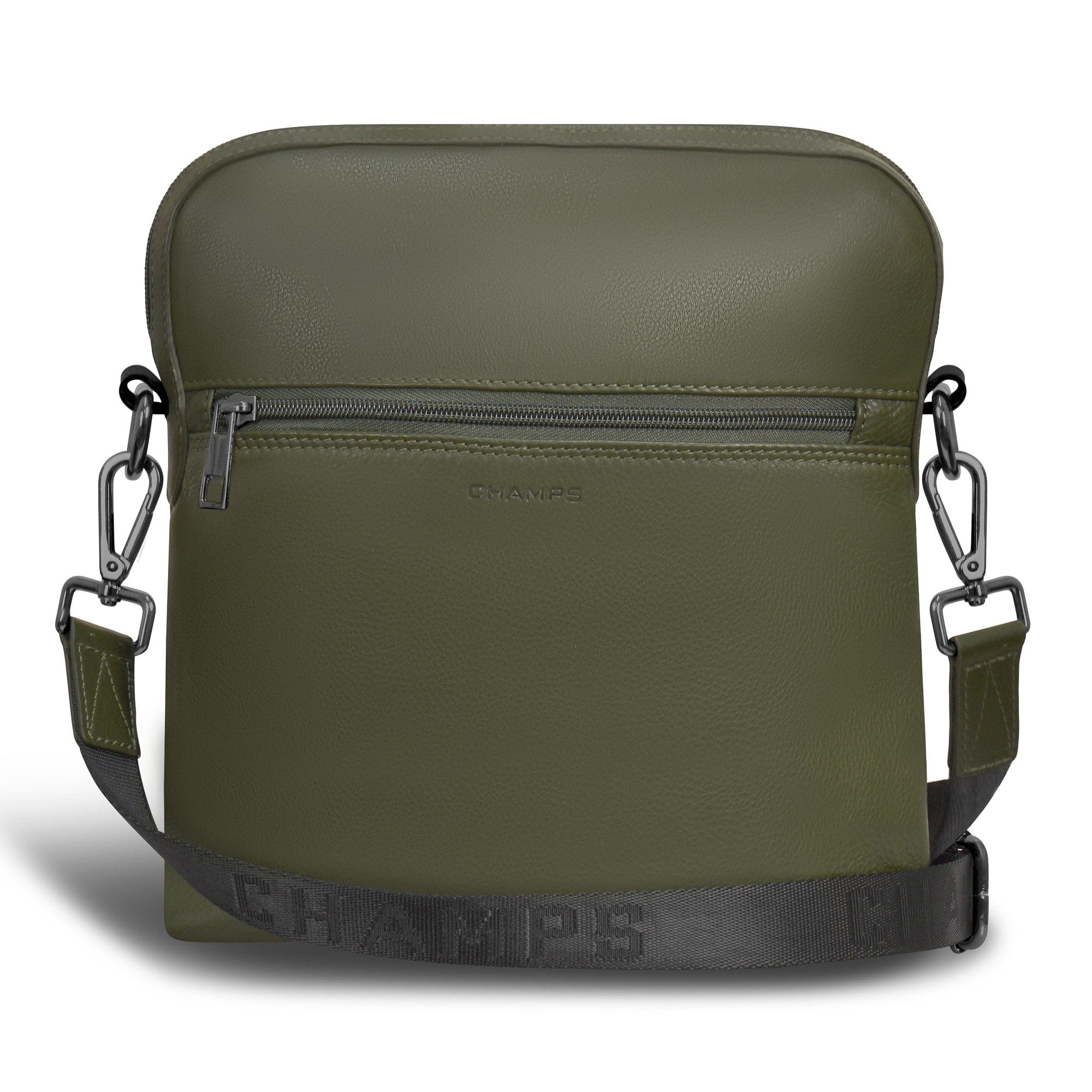 Champs - Onyx Collection Leather Cross-Body Bag - Khaki