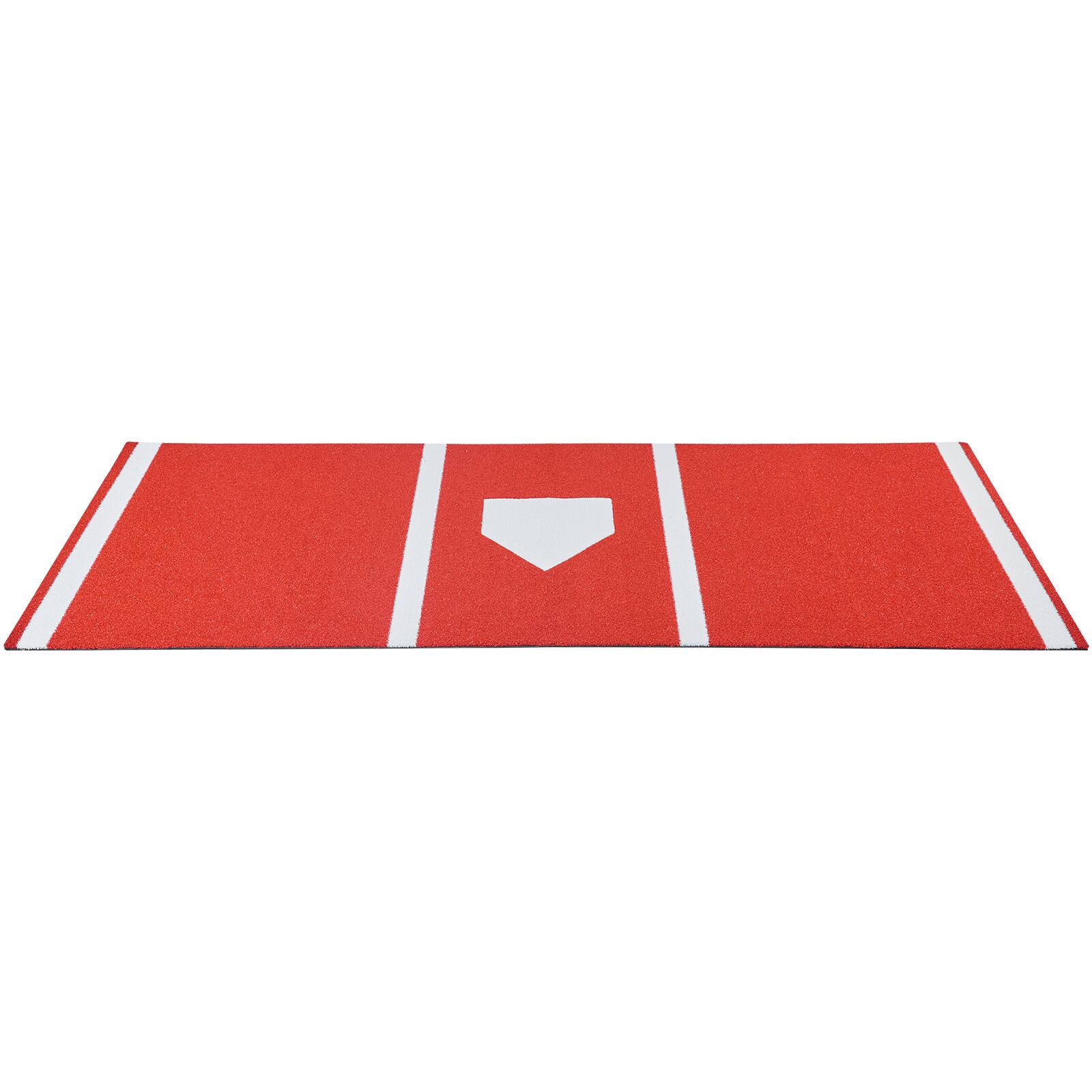 Alt View 5. VEVOR - Baseball Hitting Mat, 10x3.8 ft Batting Cage Mat, Batters Box Turf Mats, Softball Batting Practice Equipment - Red.