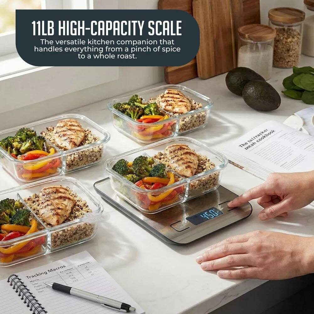 11LB HIGH-CAPACITY SCALE  
The versatile kitchen companion that handles everything from a pinch of spice to a whole roast.