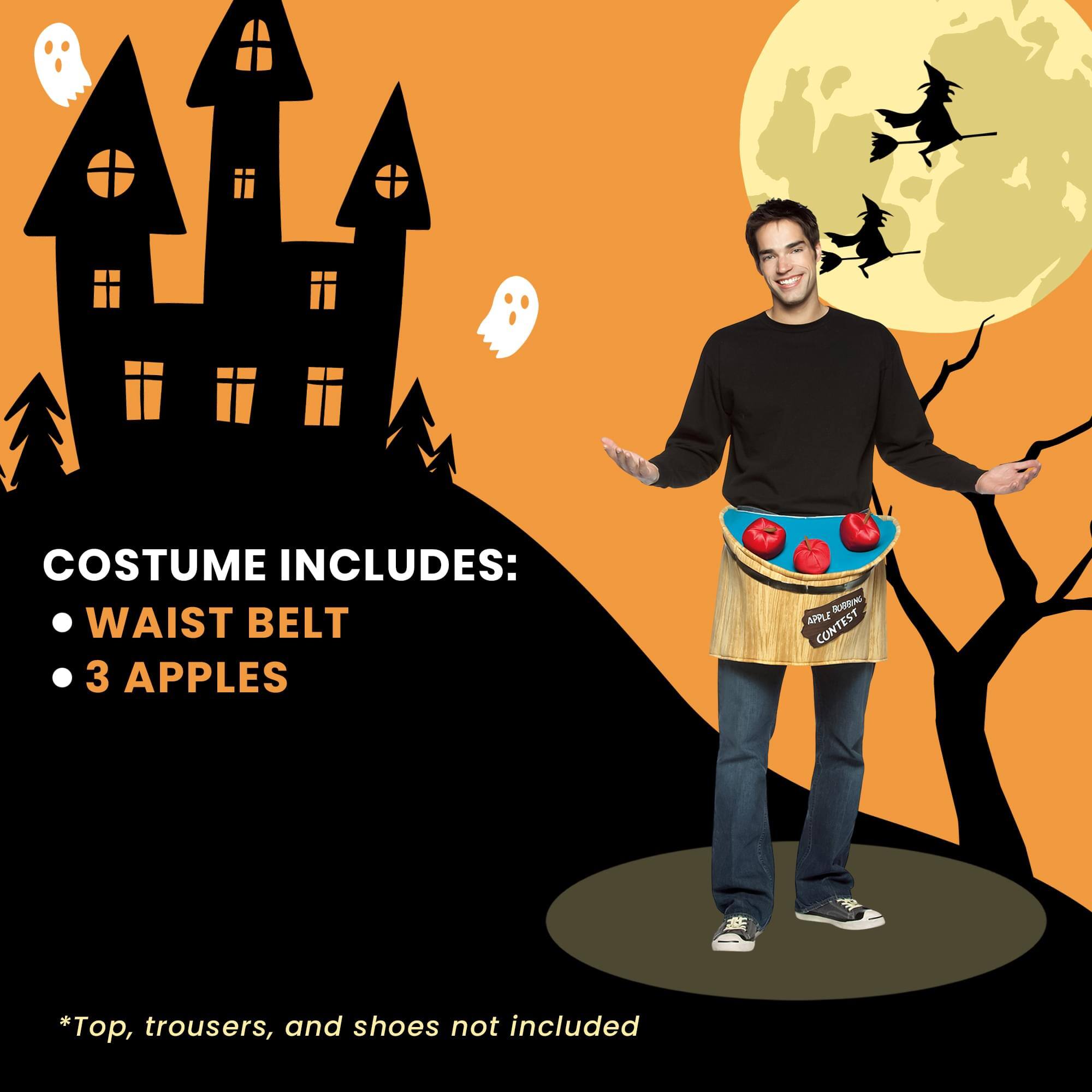 COSTUME INCLUDES:  
- WAIST BELT  
- 3 APPLES  

*Top, trousers, and shoes not included