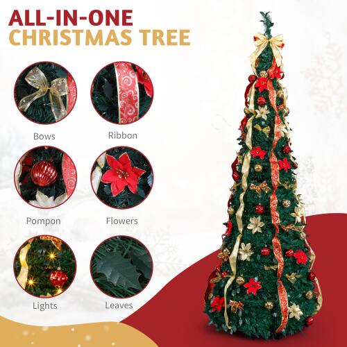 ALL-IN-ONE CHRISTMAS TREE

- Bows
- Ribbon
- Pompon
- Flowers
- Lights
- Leaves
