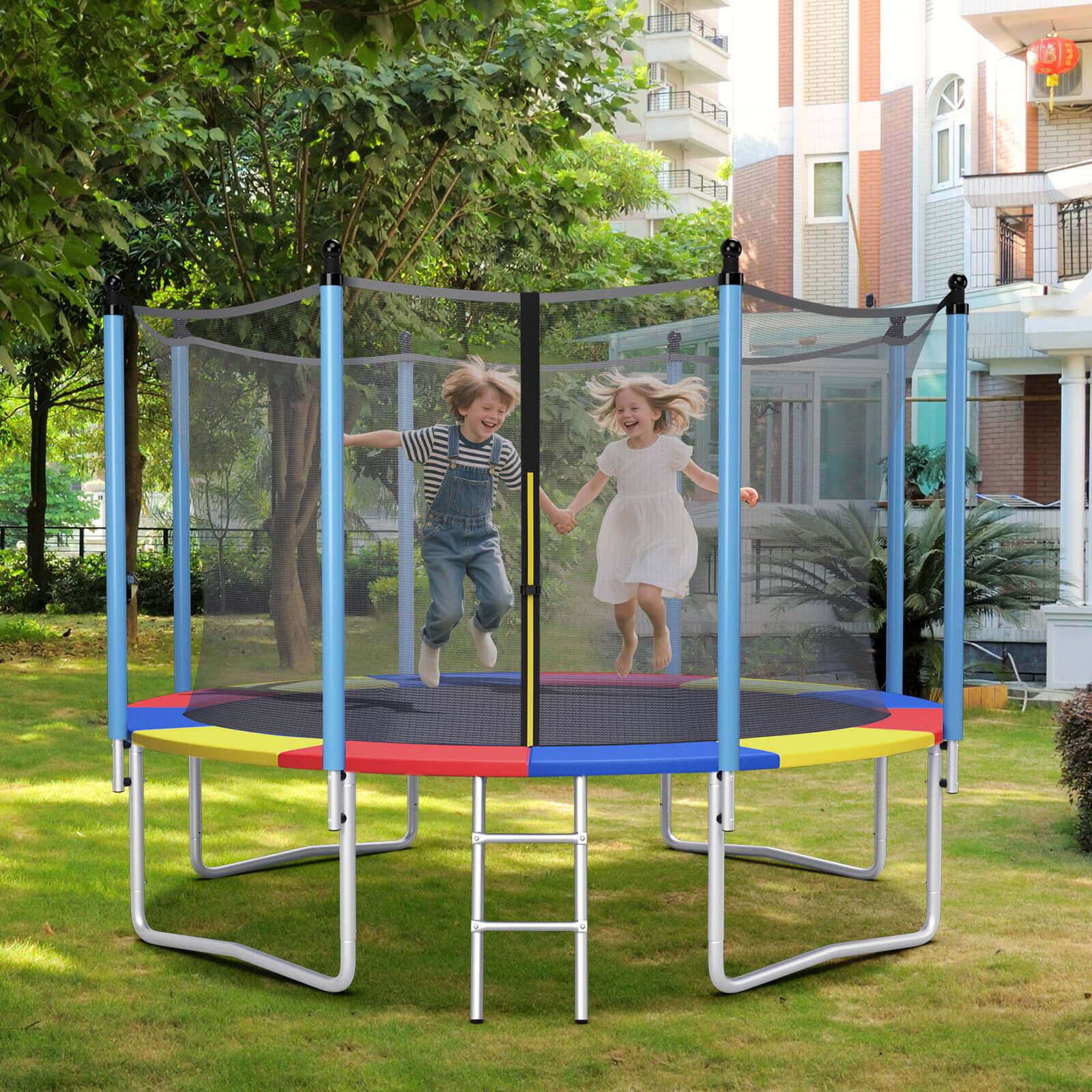 Alt View 3. Gymax - Gymax 15FT Trampoline Spring Cover Universal Trampoline Replacement Pad w/Split Design - Multicolor.