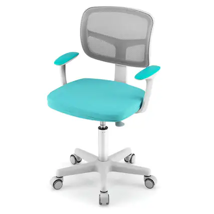 Front. Kadyn - Adjustable Desk Chair with Auto Brake Casters for Kids-Turquoise, Kids Chairs for Kids - Green.