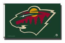 Rico Industries - Minnesota Wild NHL 3x5 Banner Flag with grommets for hanging - Multi