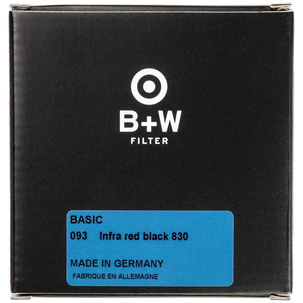 B+W FILTER  
BASIC 093 Infra red black 830  
MADE IN GERMANY FABRIQUE EN ALLEMAGNE