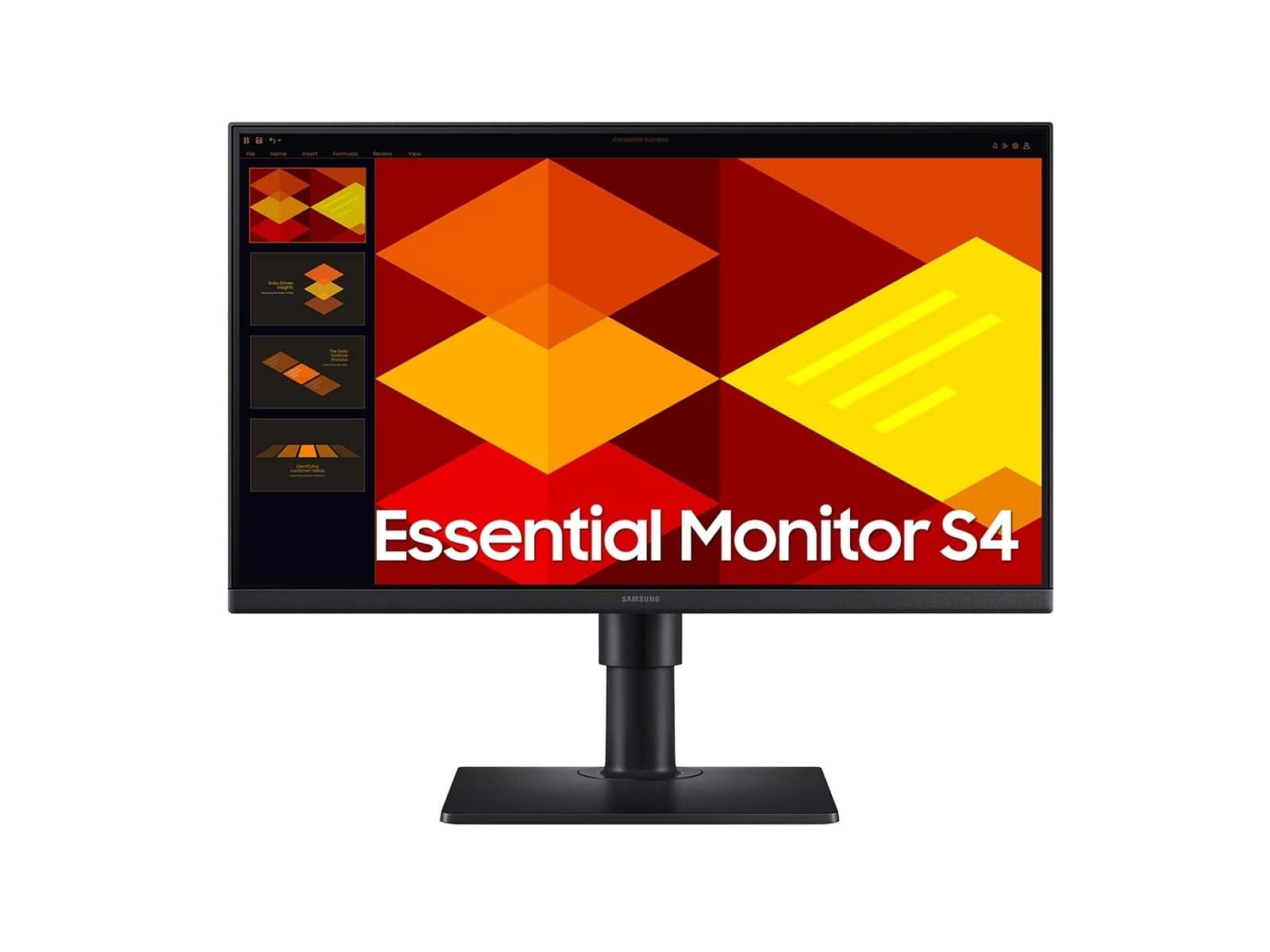 Samsung - 22" (S40GD) IPS FHD Borderless Business Monitor (DisplayPort, HDMI, USB) - Black - Front_Zoom