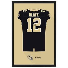 Sporticulture - Chris Olave New Orleans Saints Home Jersey Framed Art Print - Black