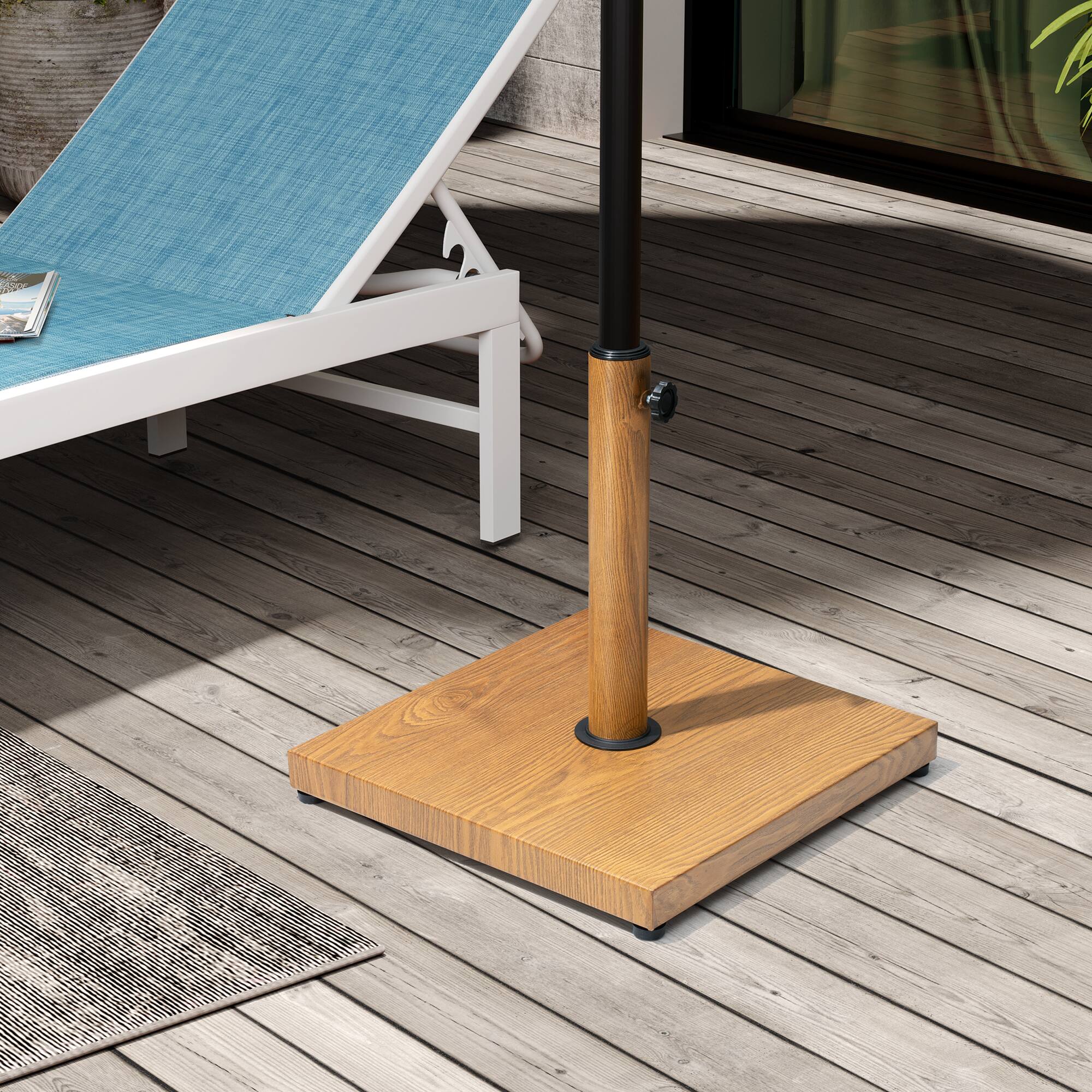 Angle. Crestlive Products - Crestlive Products Square Weighted Umbrella Base Stand Cement Concrete Steel for Outdoor Market Umbrella - Brown.