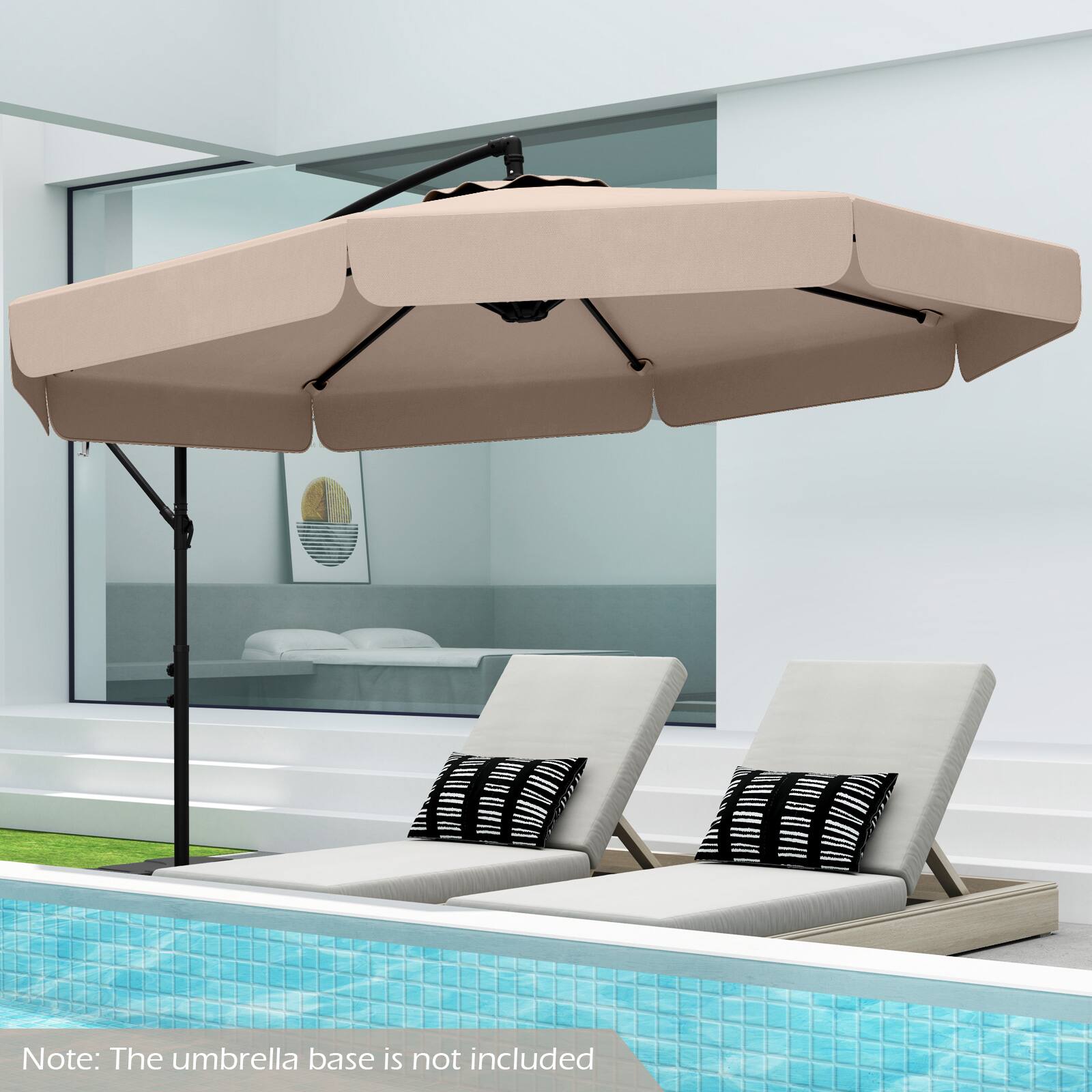 Note: The umbrella base is not included
