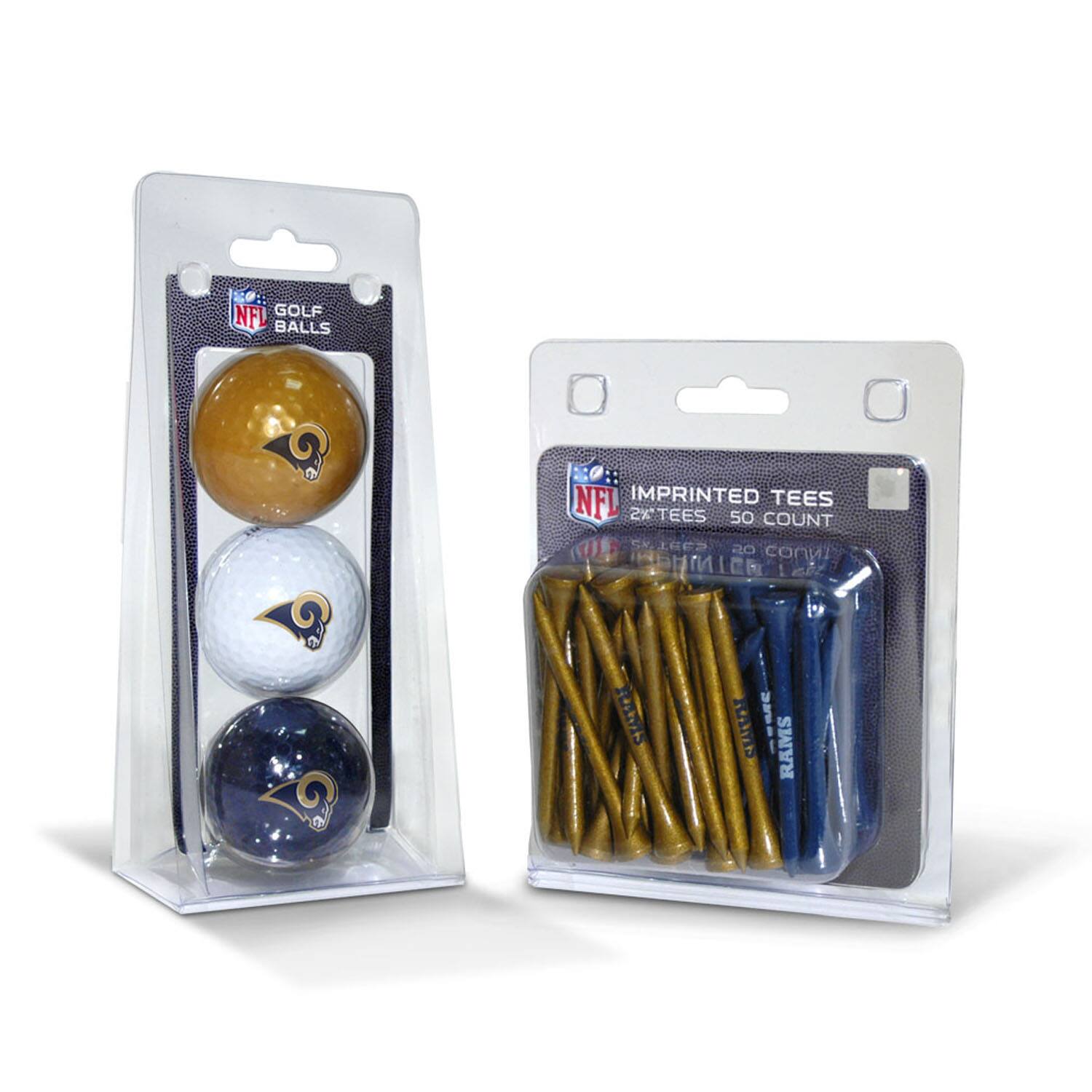 Team Golf - Los Angeles Rams 3-Golf Ball & 50-Golf Tee Set - Multicolor