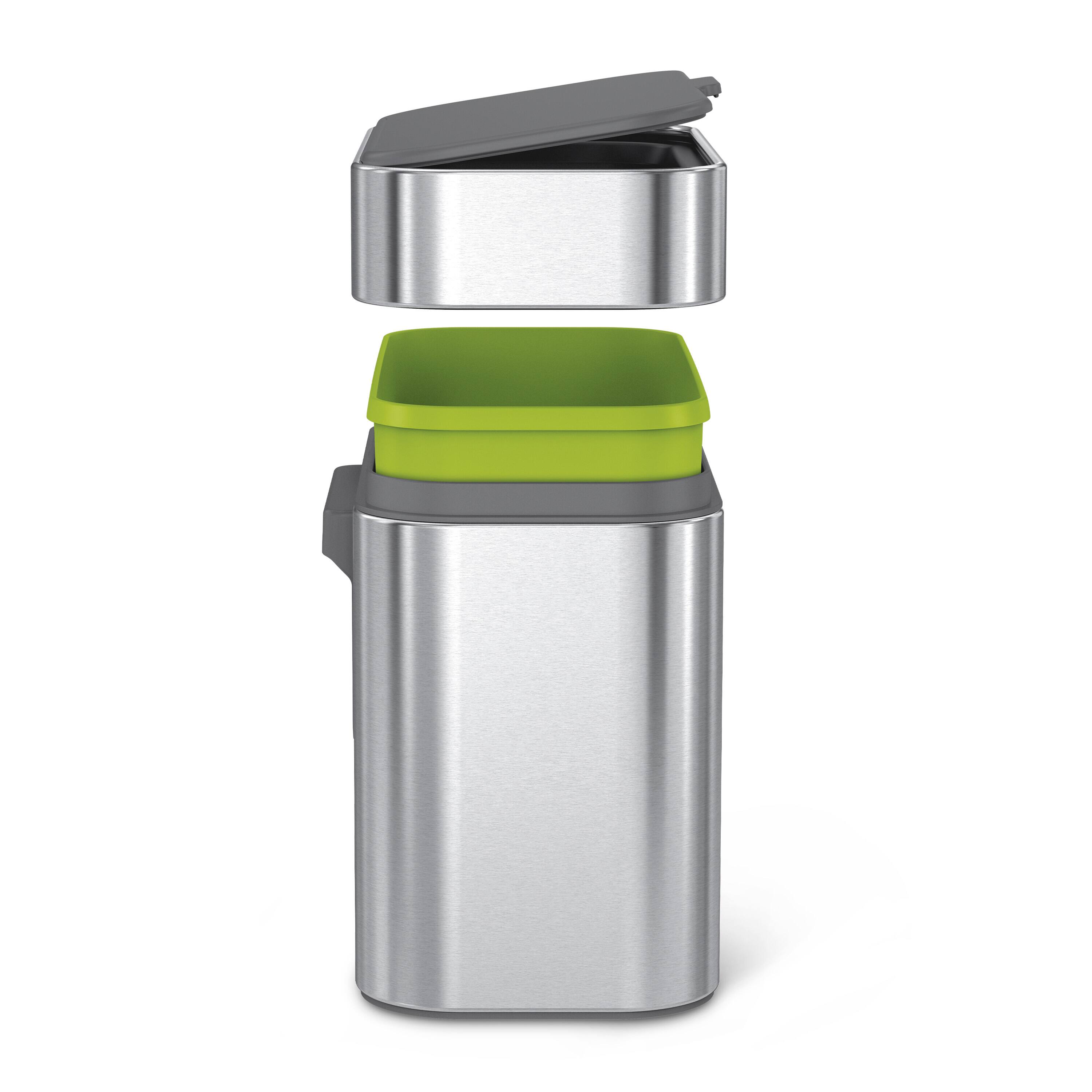 Alt View 3. simplehuman - 4L compost caddy, brushed stainless steel - Brushed.