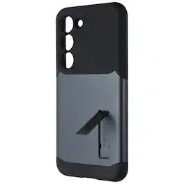 Spigen - Slim Armor Case w/Kickstand for Samsung Galaxy S23 - Metal Slate - Silver