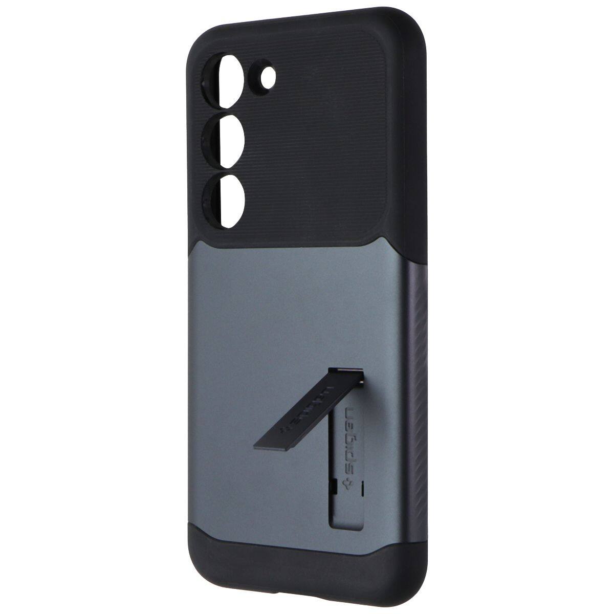 Spigen - Slim Armor Case w/Kickstand for Samsung Galaxy S23 - Metal Slate - Silver