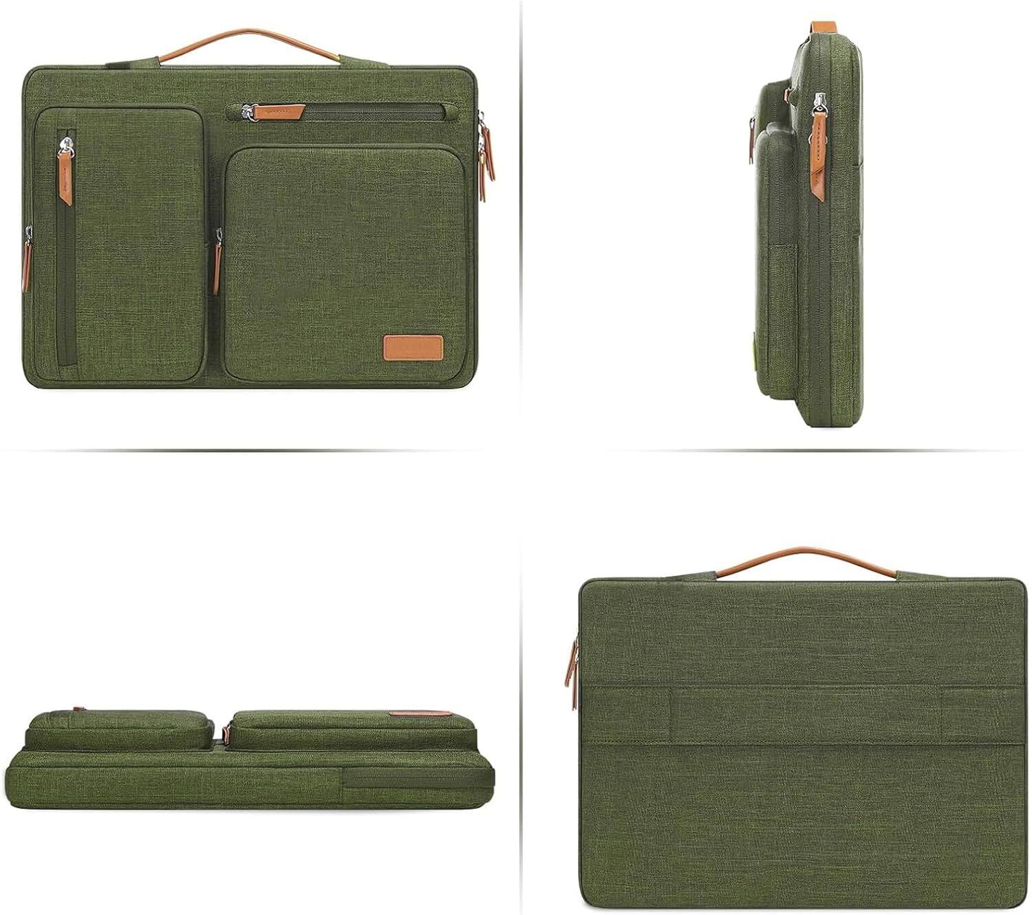Alt View 1. mosiso - 360 Protective Laptop Handbag Sleeve 15 inch for HP Lenovo Dell ASUS Acer - Olive Green.